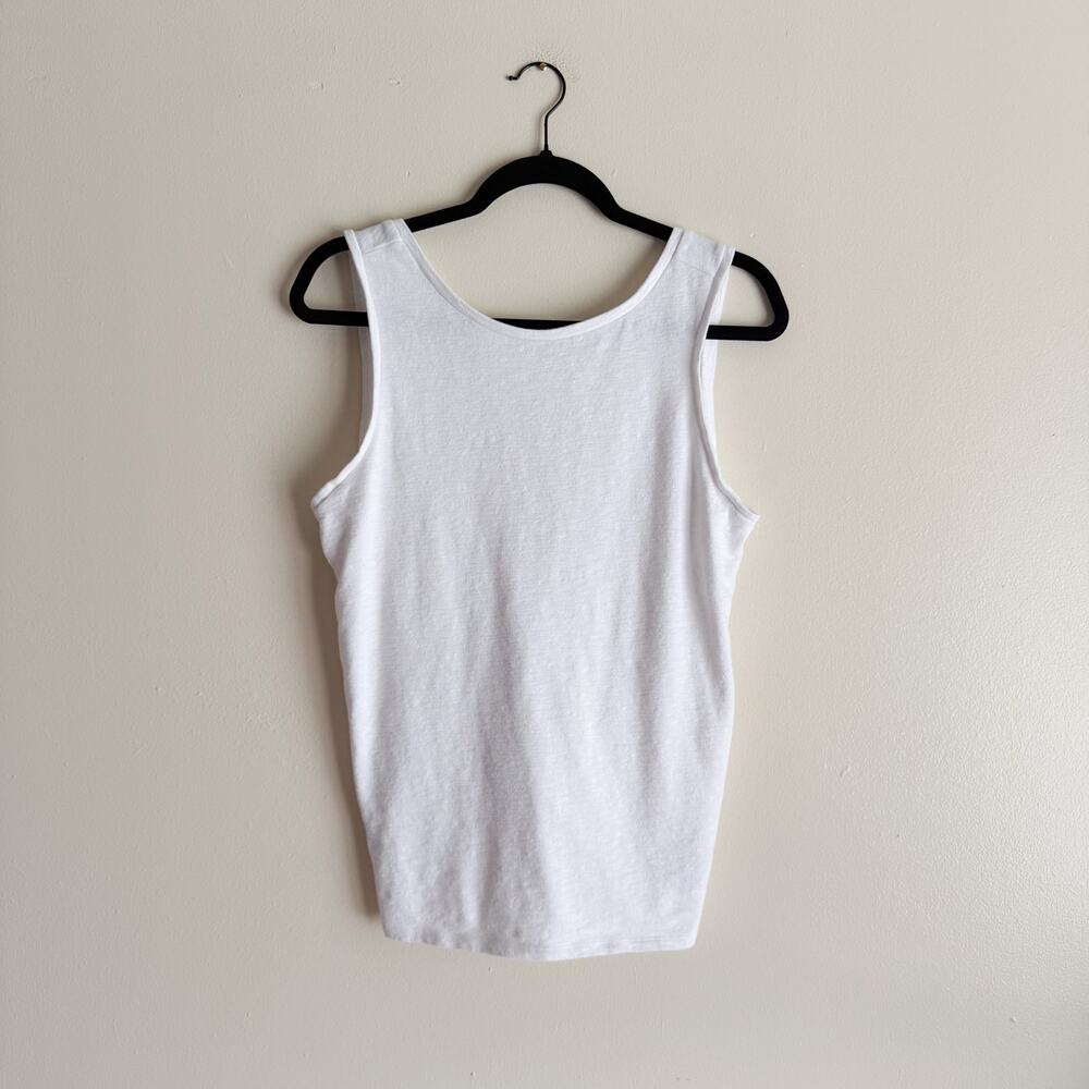 Gap White V Back Knot Twist Tank Top - Medium Tall